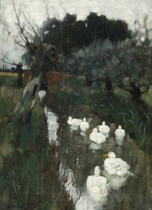 Een Lincolnshire-stroom, 1882 door Joseph Crawhall